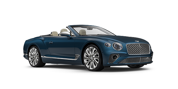 Bentley Kyiv Bentley GTC Mulliner convertible in Light Windsor Blue paint front 34